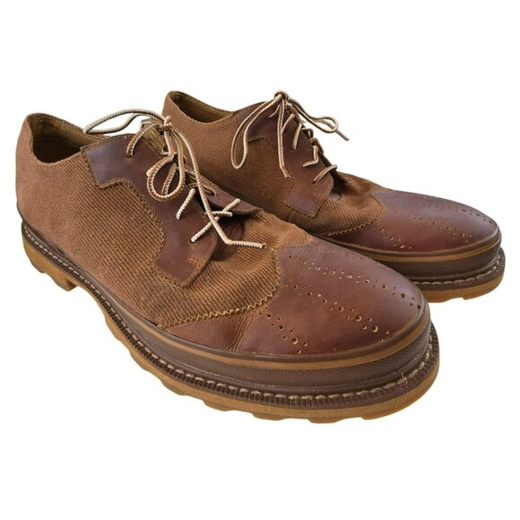 Sorel Mens Brown Leather Canvas Oxford Shoes Madison Lace Wingtip Size 10 JJ4010 main image 4